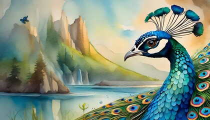 Canvas Print - peacock in the park