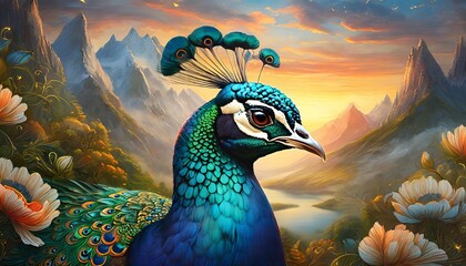 Canvas Print - peacock in the park