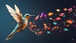 A idea of harmonious data flow including an illustration of a generative AI hummingbird in flight.