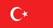 Flat Illustration of Turkey national flag. Turkey flag design. 
