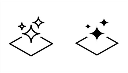 clean surface icon set, easy cleaning, thin line symbol on white background