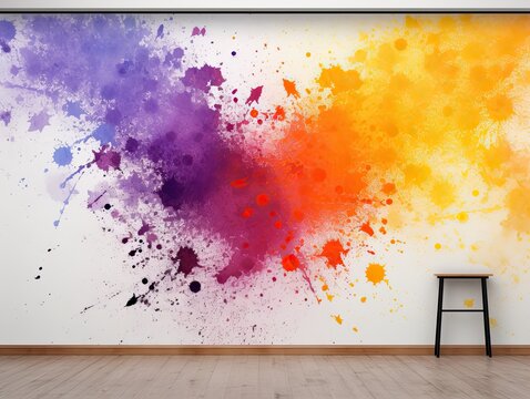Watercolor splatter pattern with a frame background