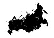Silueta del mapa de Rusia en negro