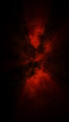 Wall Mural - vertical red volume light smoke 4k loop features animated smoke with red volume lights shining throu