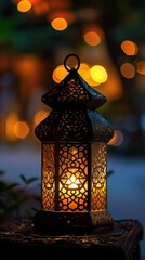 Sticker - a lantern with a lit candle