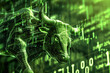 Stock market bull market trading Up green graph