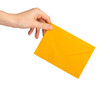 © valiantsin - A hand holding a yellow orange envelope