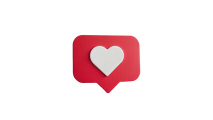 Poster - Heart shape social media speech bubble icon. isolated on transparent background.
