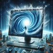 © Oleksiy - whirlpool from a computer monitor sucks the user into the virtual world
