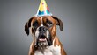 A Goofy Boxer Wearing A Party Hat