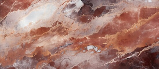 Canvas Print - A detailed shot showcasing the intricate patterns and textures of a red marble, a natural material often used in art, cuisine, and interior design