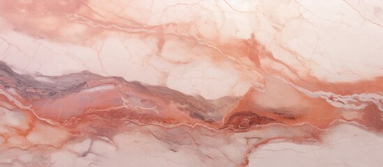 Canvas Print - A detailed closeup of a peach and white marble texture resembling a painting with soft magenta undertones, perfect for flooring or art inspiration