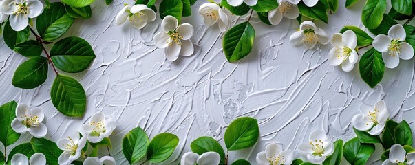 Wall Mural - Spring Background with Natural Plant Elements and Copy-space.