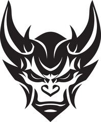 Sticker - OniOmen Iconic Emblem of Malevolent Spirit YureiYokai Hand Drawn Symbol for Ghostly Demon