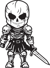 Phantom Knight Skeleton Knight Icon in Black Vector Spectral Guardian Skeleton Knight Symbol in Black Vector