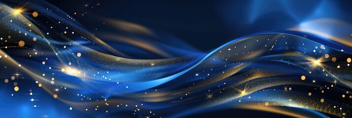 blue award - elegant luxury golden blue background for anniversary, celebration, corporate presentat