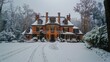 Snow-covered Large House