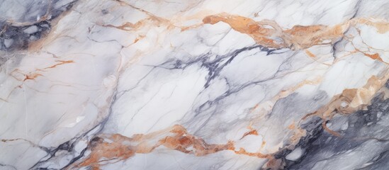 Poster - A detailed closeup capturing the fluid beauty of gray and brown marble texture, resembling a picturesque landscape carved in rock art