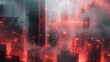 red fireworks over city abstract header banner 