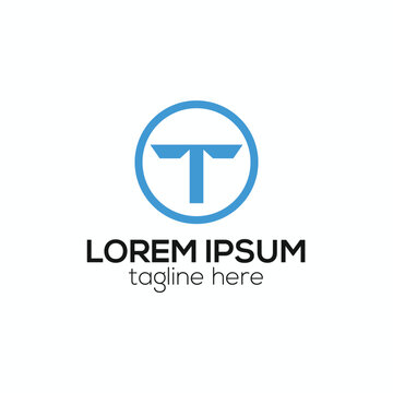 Modern T letter abstract logo design concept isolated vector template illustration