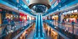 Enhancing Security and Preventing Crime with Surveillance Cameras in a Shopping Mall. Concept Security Measures, Surveillance Cameras, Crime Prevention, Shopping Mall, Enhancing Security
