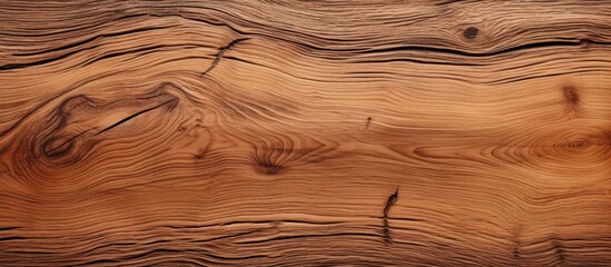 Canvas Print - A closeup of a brown hardwood plank showcases the intricate grain and texture, revealing the natural beauty of the wood formation