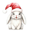 © Teerasak - cute animal santa hat watercolor