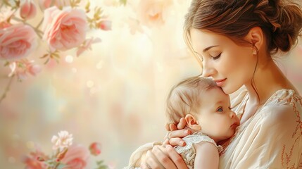 mother and baby isolated on transparent background