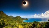 Fototapeta  - total solar eclipse photograph of the phenomenon fiji island year 2012