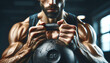 A detailed closeup of an athletes hands gripping a kettlebell, emphasizing the grip and determination