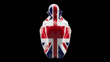 Fototapeta Zwierzęta - Regal Figure Draped in the United Kingdom's Union Jack Flag Colors