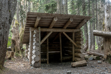 Sticker - Rustic Shelter along Hiking Trail in Olympic National Park