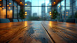 Board room table - low angle view - cityscape - skyline - meeting room