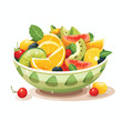 Refreshing fruit salad bowl illustration ideal