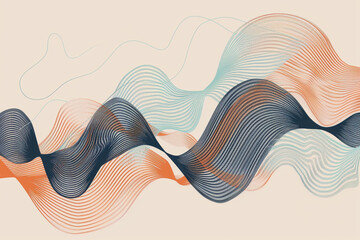 Wall Mural - minimalistic vector illustration of abstract linear waves