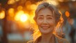In the tranquil hues of sunset, middle-aged smiles symbolize a commitment to mental wellness. This portrait embodies the essence of self-care, mindfulness, and embracing mental stability.
