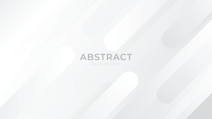 Poster - abstract white shape with futuristic concept background. minimal white geometric shape overlay layer