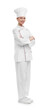 © New Africa - Happy woman chef in uniform on white background