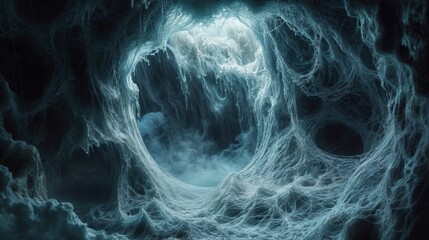 Poster - Abstract 3d rendering of space tunnel. Futuristic background for your design.