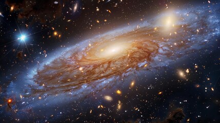 Wall Mural - immense galaxy in the vastness of space, awe-inspiring cosmic landscape