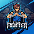 Street fighter esport mascot logo design
