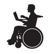 Disabled man and laptop