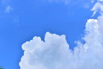 Wall Mural - big cloud in clear blue sky background