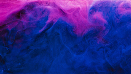 Wall Mural - Color smoke ink water mix blue pink neon cloud