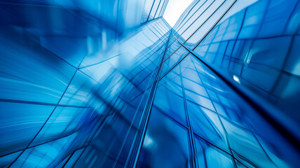 Wall Mural - abstract blue business tower background