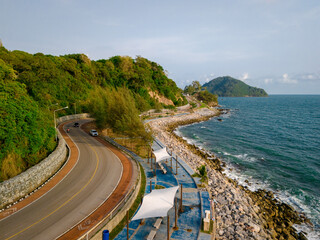 Wall Mural - Chantaburi Province Thailand, Road along the beach and ocean