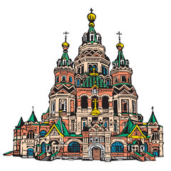 Wall Mural - The Cathedral of Peter and Paul in Peterhof, near Saint Petersburg, Russia