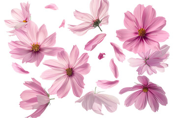 Wall Mural - pink floral seamless pattern with spring blossoms and leaves for textile design