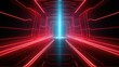 abstract modern hallway background with neon lights
