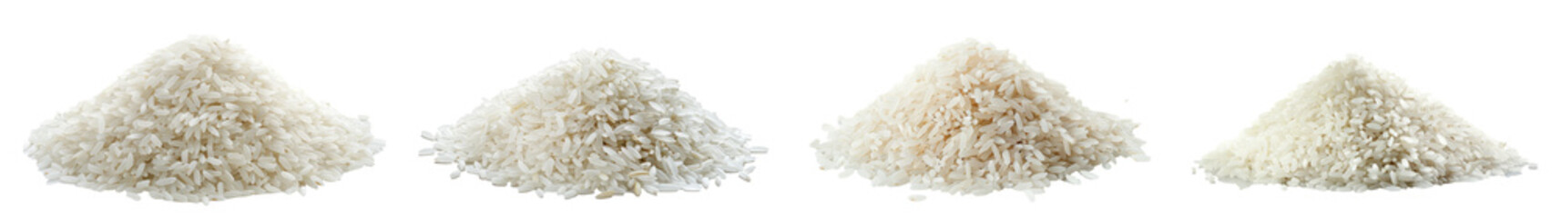 Wall Mural - Pile of white rice isolated, PNG set